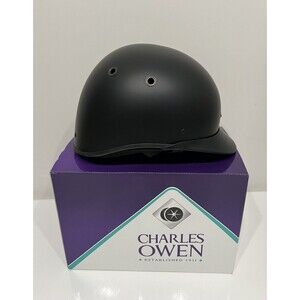 Charles Owen JR8 LTD Riding Helmet -Size 7- (57CM)- Black Painted, NEW